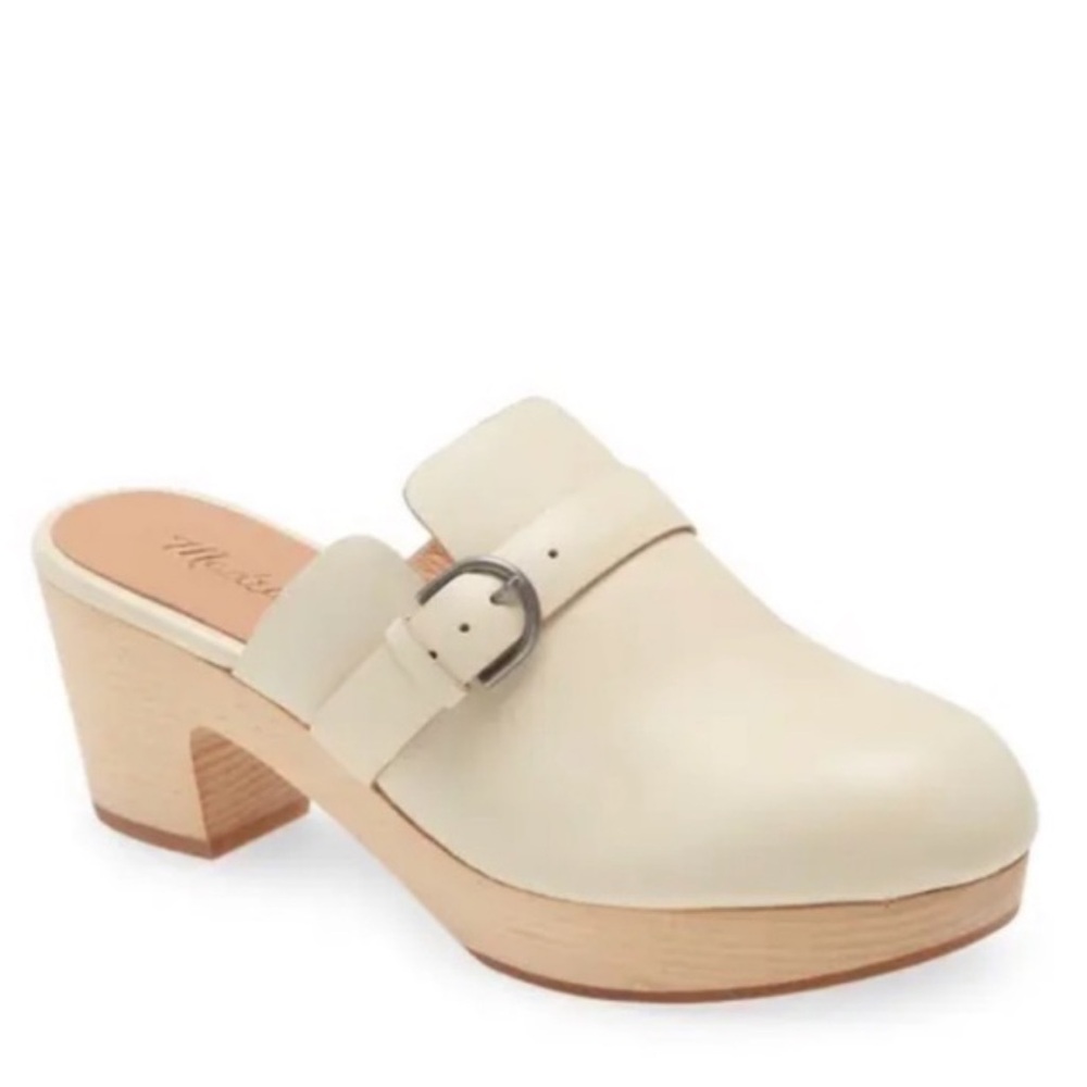 Madewell The Monique Buckle Clog in Bone Size 7